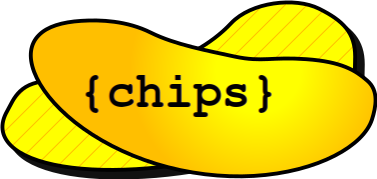 Chips language logo (two overlapping crisps)